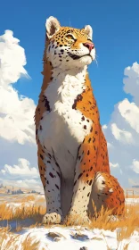 Leopard in Sunlit Tranquility