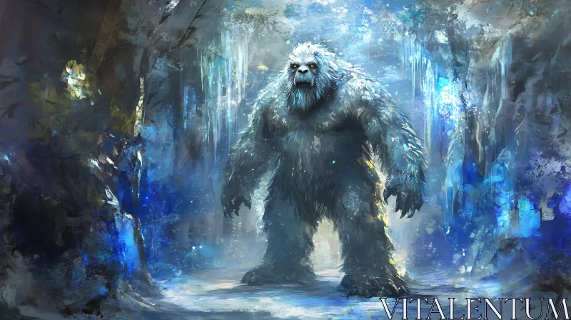 AI ART Snowy Beast in Icy Realm