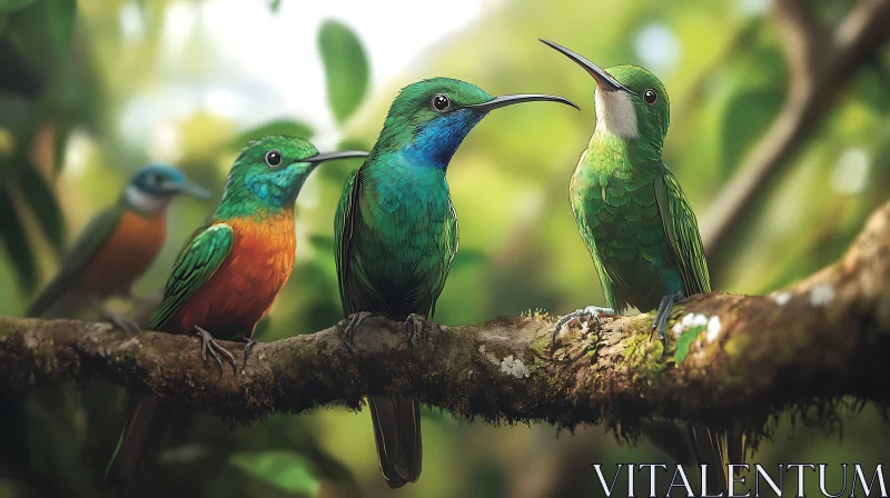 Emerald Canopy: Hummingbird Perch AI Image