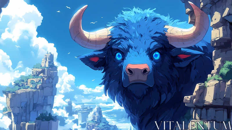 Fantasy Sky Buffalo AI Image