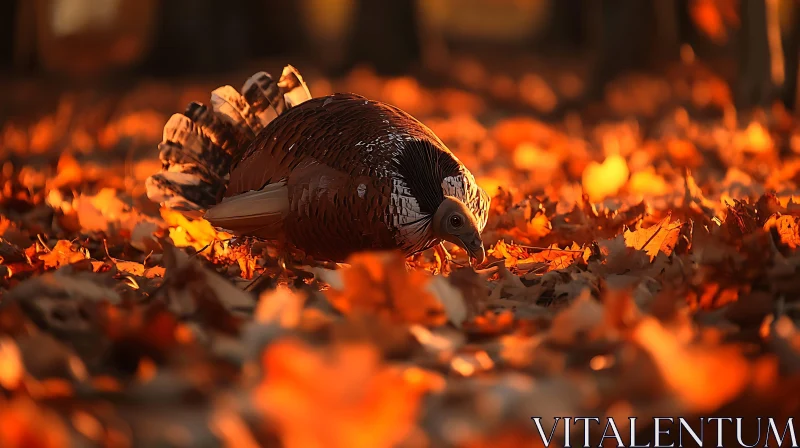 Wild Turkey Foraging AI Image