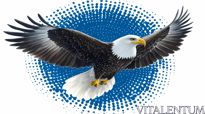 AI ART Stylized Bald Eagle Illustration