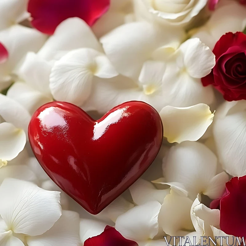 Floral Heart: Love and Roses Composition AI Image