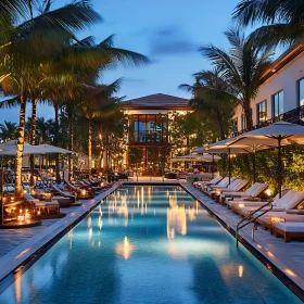 Opulent Resort Evening Poolside Scene