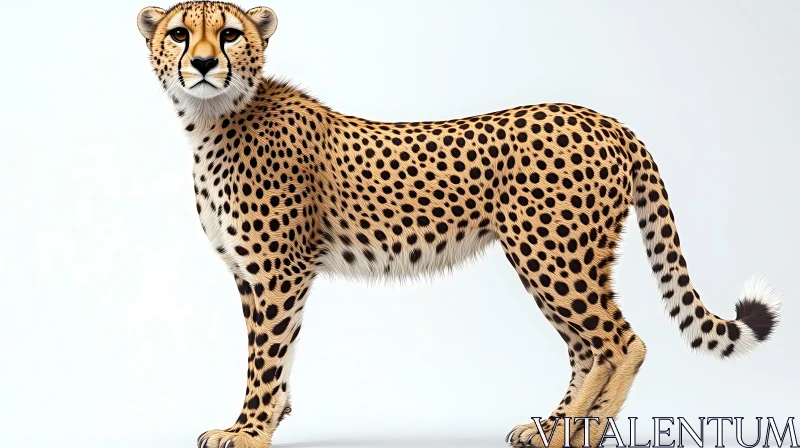 Graceful Cheetah Portrait with Spotted Fur AI Image