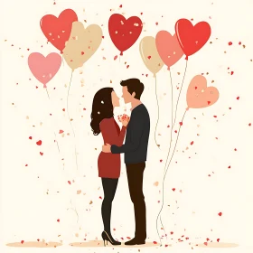 Embracing Love with Balloons