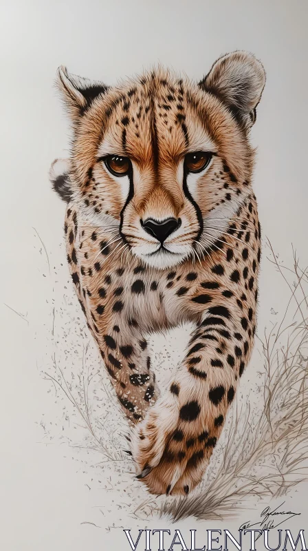 Cheetah Art in Motion AI Image