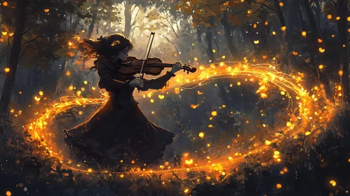 Forest Serenade with Violin and Magic