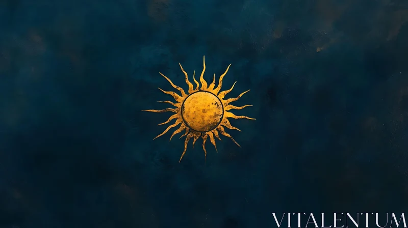 AI ART Celestial Sun Art on Dark Backdrop