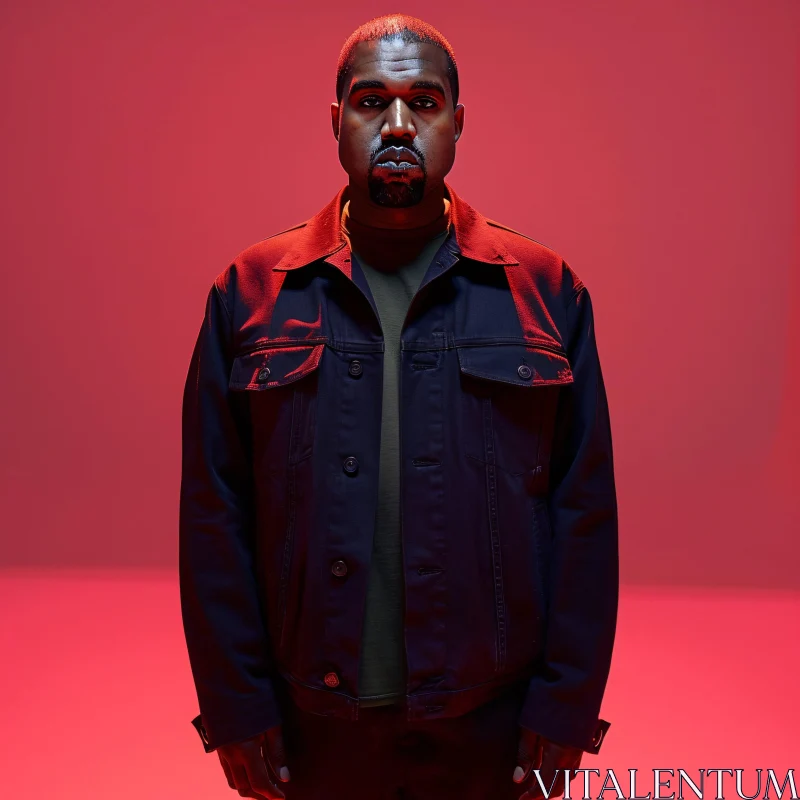 Kanye West in Red Light AI Image