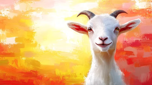 Whimsical Goat Painting