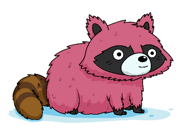 Cute Pink Raccoon Illustration