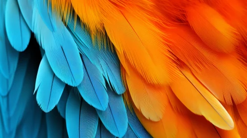 Captivating Close-Up of a Parrot: Light Orange to Azure