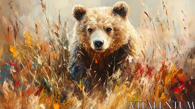 Bear Among Autumn Colors AI Image