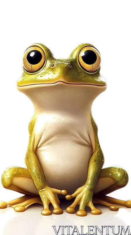 AI ART Curious Frog with Vivid Eyes