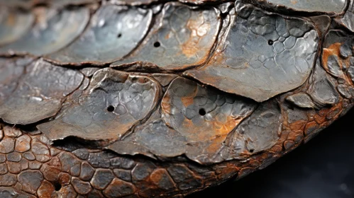 Exquisite Bronze Snake Skin Sculpture: A Study in Detail and Texture