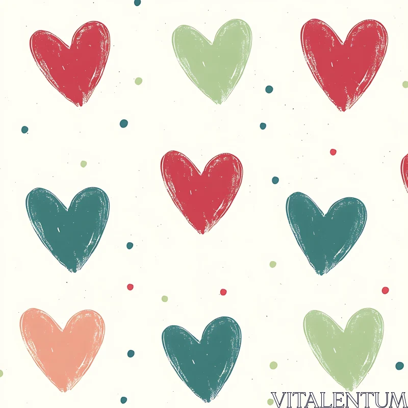 AI ART Colorful Hearts and Dots Design