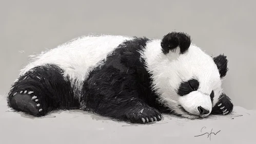 Panda Resting Peacefully Painting