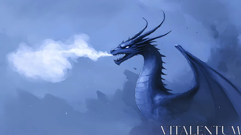 Fantasy Dragon with Frost Breath AI Image