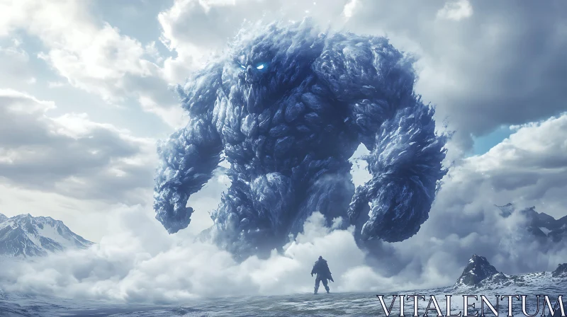 Icy Behemoth Confrontation AI Image