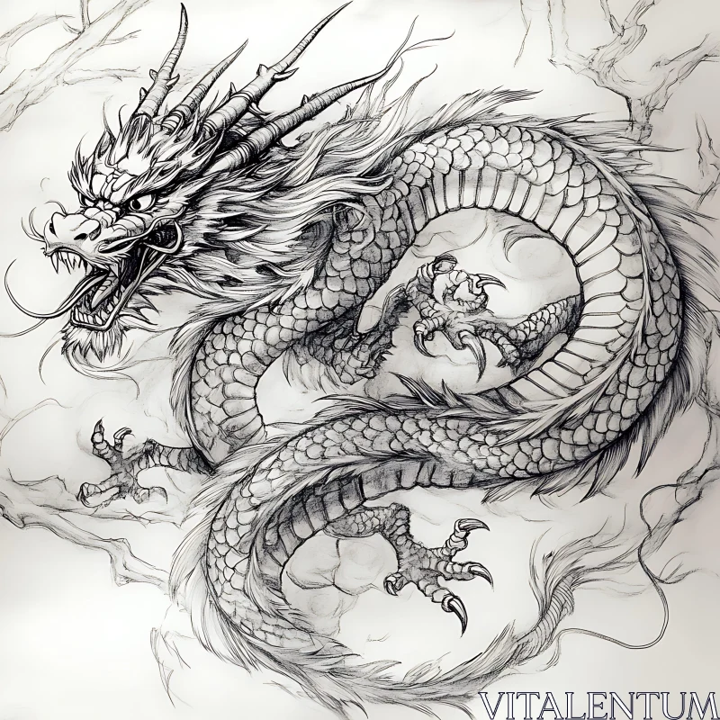 AI ART Detailed Dragon Illustration