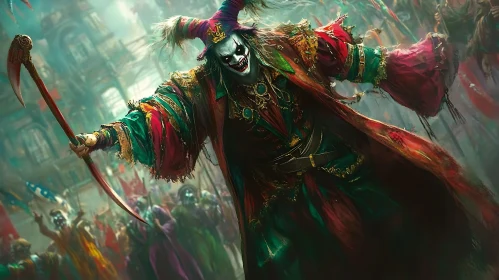 Menacing Jester with Scythe