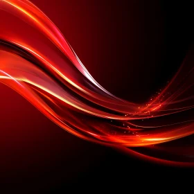 Flowing Red and Orange Curves Abstract Art