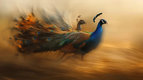 Peacock in Motion: A Study in Color