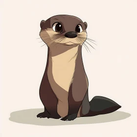 Cute Otter Character Drawing