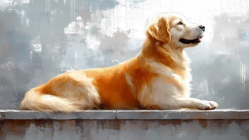 Golden Retriever in Painting