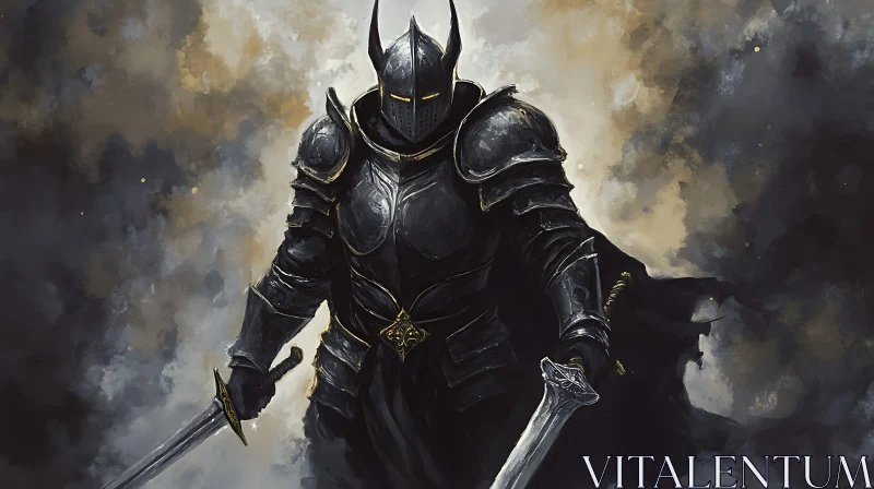 Armored Knight with Swords AI Image