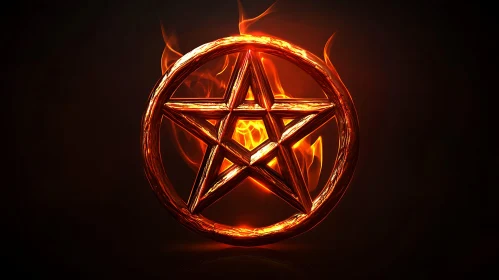 Fiery Pentagram Art