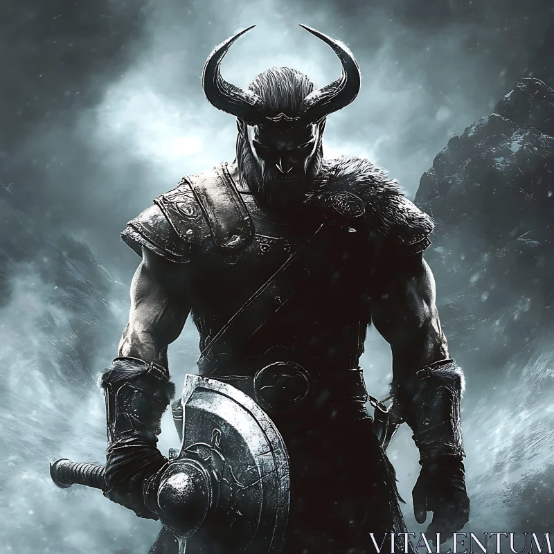 Viking Warrior with Shield AI Image