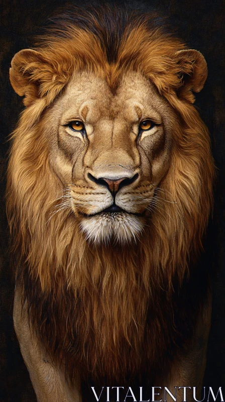 AI ART Regal Lion with Intense Gaze