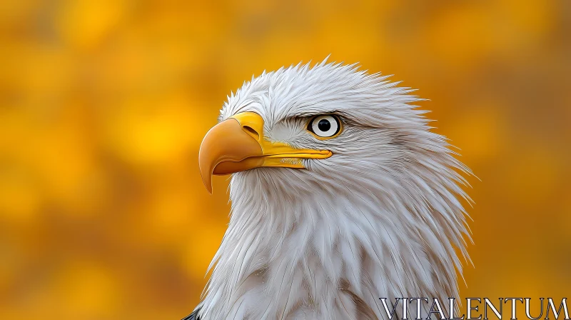 Eagle Portrait with Golden Background AI Image