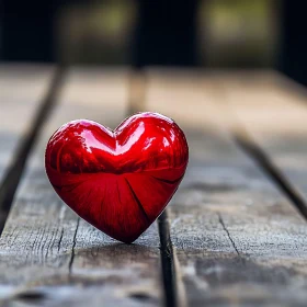 Heart on Wooden Planks