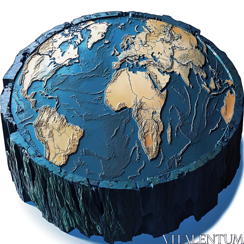 AI ART Unique Earth Globe Model