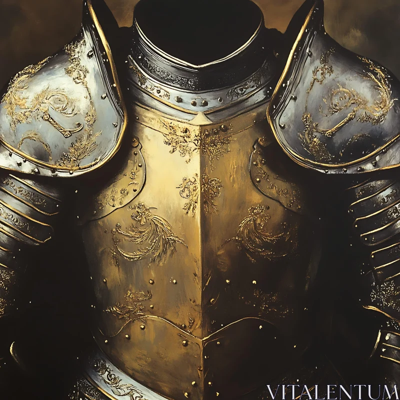 AI ART Intricate Golden Armor Design