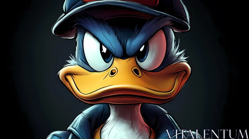 Classic Cartoon Duck Illustration AI Image