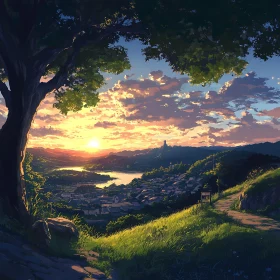 Golden Hour Over Serene Valley