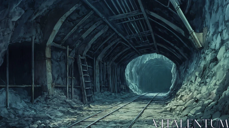 AI ART Mysterious Dark Tunnel