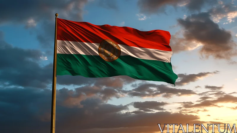 Flag of Hungary against Sky AI Image