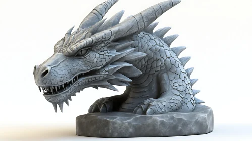 Stone Dragon Head Statue