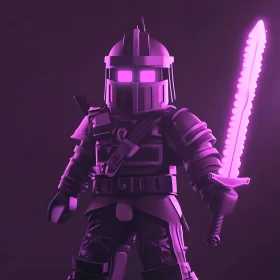 Futuristic Knight with Luminous Blade