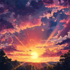 Colorful Sunset Landscape