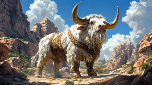 Mythical Bull in Grand Canyon Setting