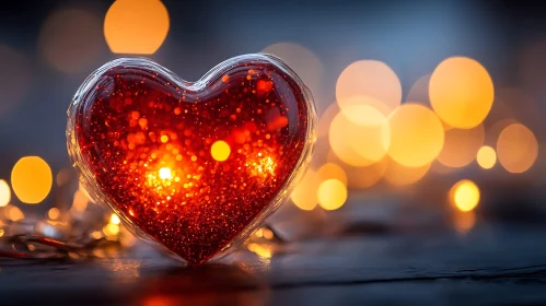 Shimmering Heart with Bokeh Lights