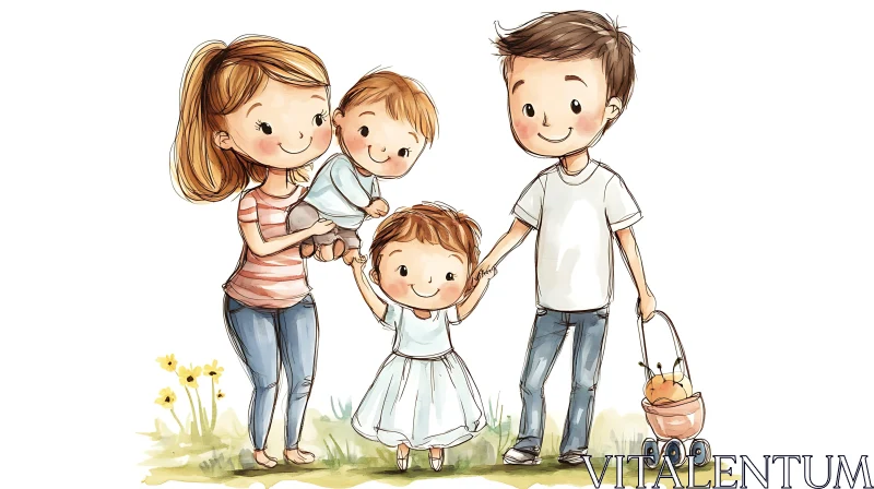 AI ART Family Portrait Cartoon