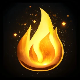 Radiant Golden Flame Artwork