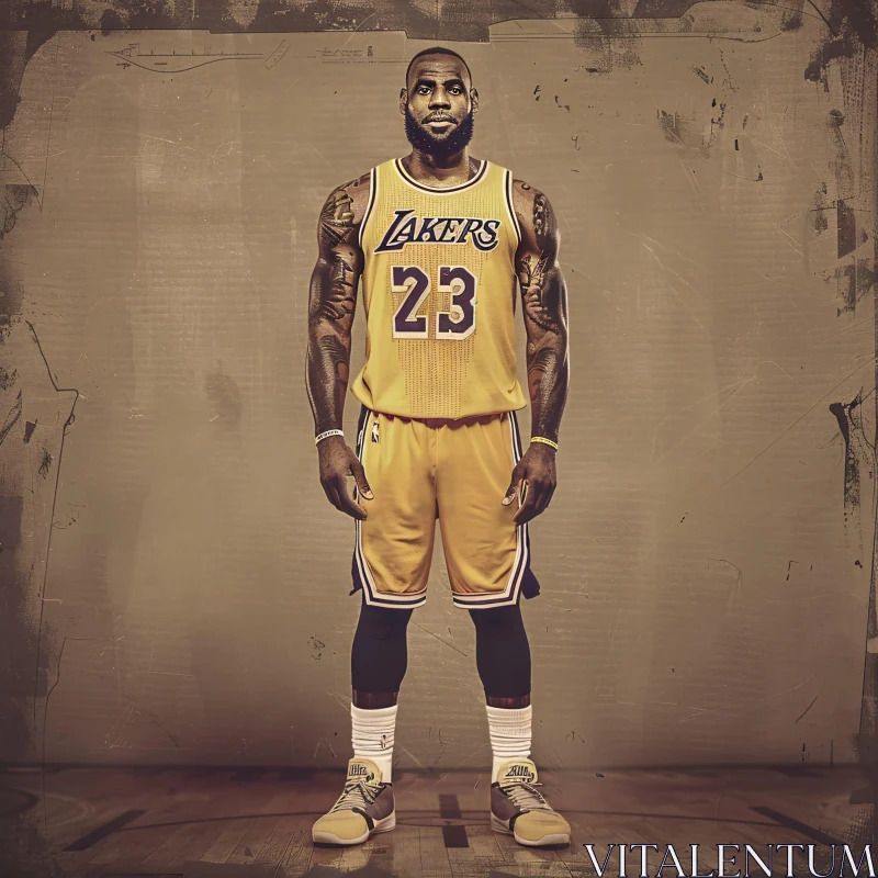 LeBron James - Lakers Number 23 AI Image